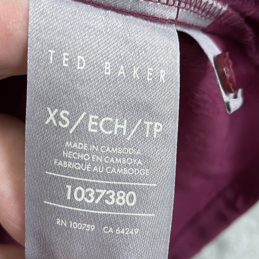 Ted Baker Women's XS Blouse Purple d1049 - Picture 6 of 8